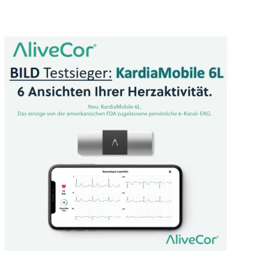 BILD-Testsieger 2021 der „mobilen EKG-Geräte“:  Das KardiaMobile 6L  - BILD-Testsieger 2021 der „mobilen EKG-Geräte“:  Das KardiaMobile 6L 