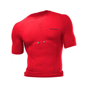 Sensoria Fitness T-Shirt kurzarm mit textilen HR-Sensoren Herren L rot