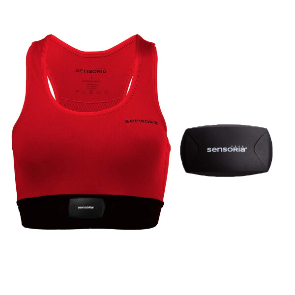 Sensoria Fitness Set Sport BH Comfort und Smart Device Intelligente Sportbekleidung Damen L rot