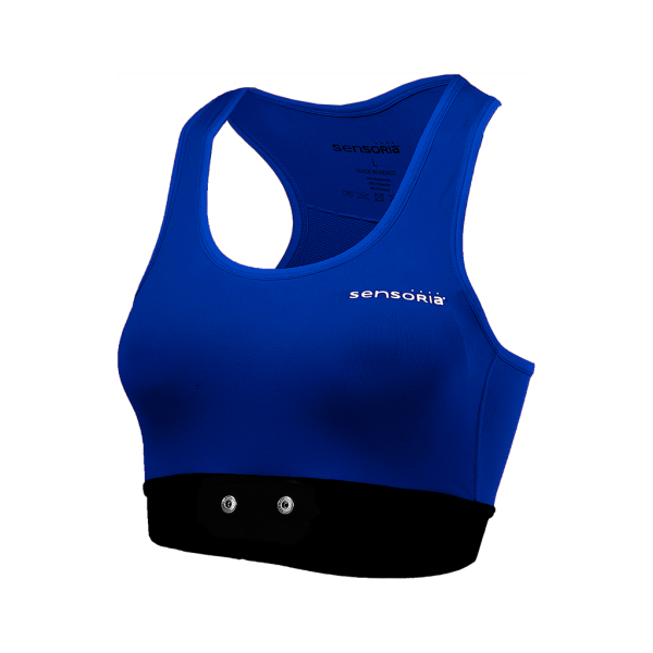 Sensoria Fitness Sport BH mit textilen HR-Sensoren Damen M blau