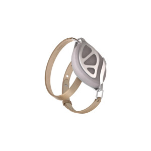 Bellabeat Cappuccino leather bracelet silver L