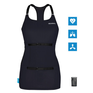 Hexoskin Pro Kit Intelligente Sportbekleidung Shirt und Messgerät Damen XL