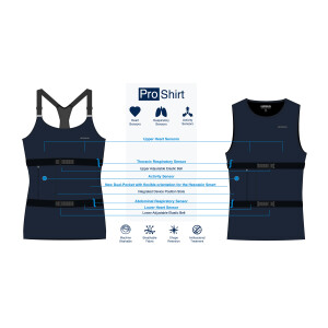Hexoskin Smart Shirt Sportsman Health Monitoring Shirt for Women 2XS