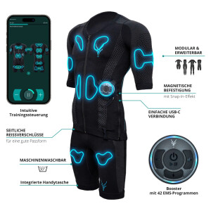 Antelope Evolution EMS suit for men with shirt - shorts and booster unit